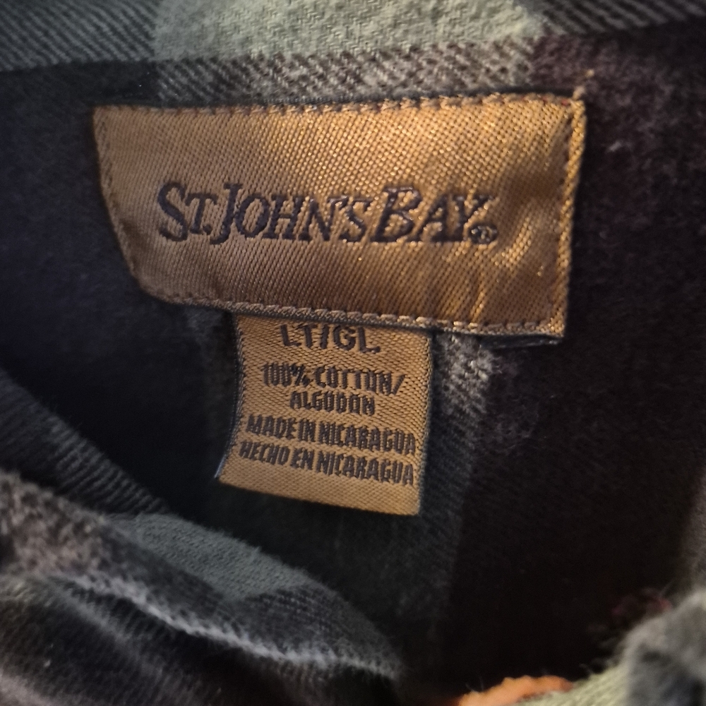Upcycled Bleached And Distressed Flannel with Handmade Bee Patch Let It Bee - Picture 8 of 8